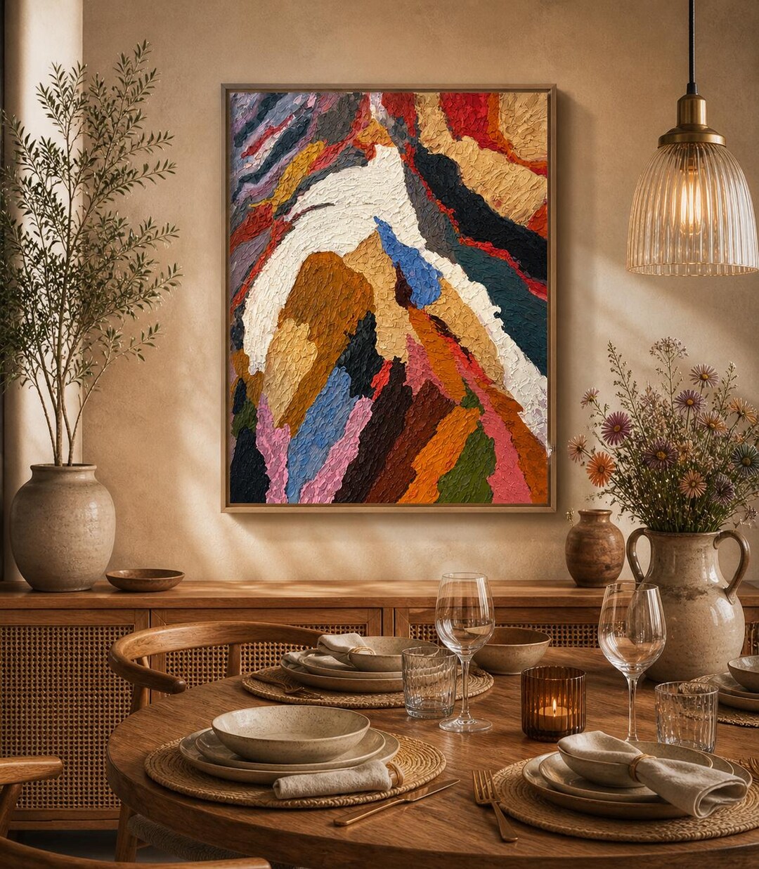 Custom Impasto Abstract Oil Painting Wall Art Textured 3D Heavy Art ...