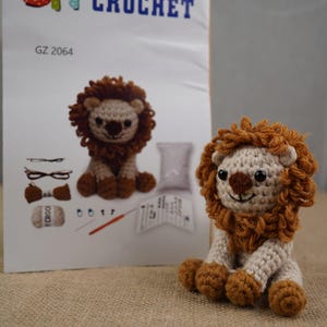Kit de crochet de león para principiantes, kit de inicio de amigurumi fácil, con video imagen 12