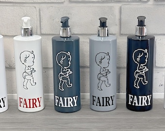 Fairy Washing Up Liquid Kitchen Soap Dispenser 500ml - Reusable Pump Bottle - Kitchen Sink Décor - New Home Gift