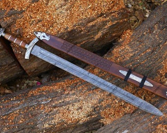 Hand Forged Damascus Steel NORTHMEN Sword, Medieval Vikking SWord, of Kings