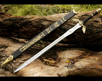 Hand Forged Zelda Master Sword Replica, Stainless Steel with Scabbard