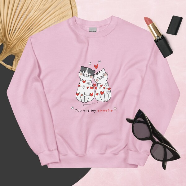 Meowy Valentine Shirt, Valentines Cat Sweatshirt, Happy Valentines, Cat Lover Shirt, Valentines Gift, Gifts For Cat Lover, Cat Valentines