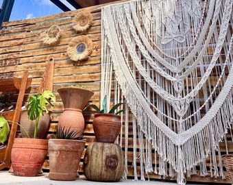 Handmade Macrame Wedding Backdrop: Boho Arch Arbor Decor Bohemian Wall Hanging, Elegant Ceremony Decor Wedding Decoration