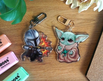 Star Wars - Mandalorian & Grogu Acrylic Keychain Charm