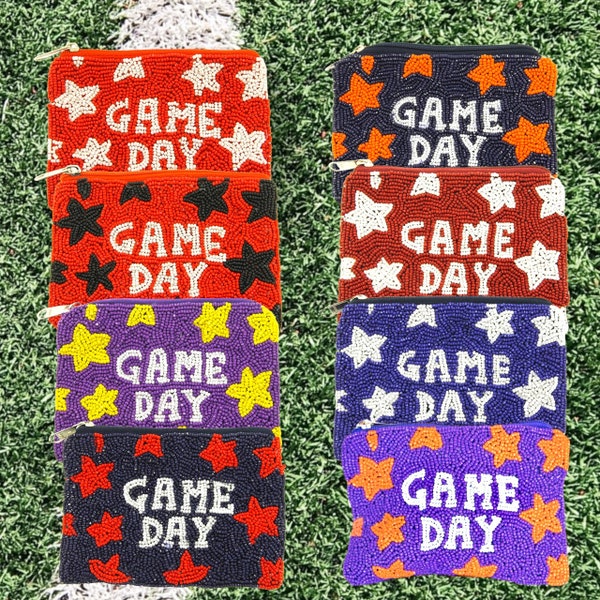 Game Day Stars / Coin Purse / Multiple Teams / Seed Bead / Game Day / Tailgate / Team Colors / College Football