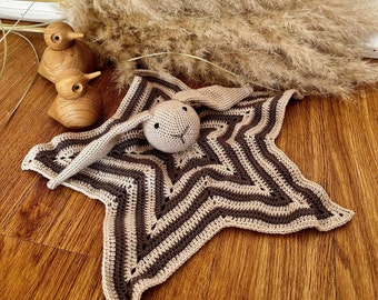 comfort blanket bunny, baby security blanket, crochet pattern
