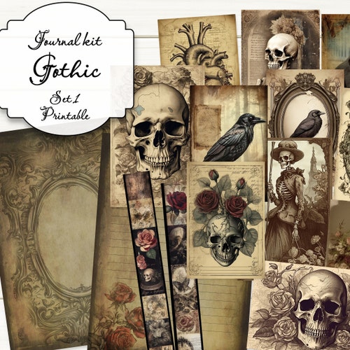 Gothic Junk Journal Kit Printable Ephemera Pack Journal - Etsy