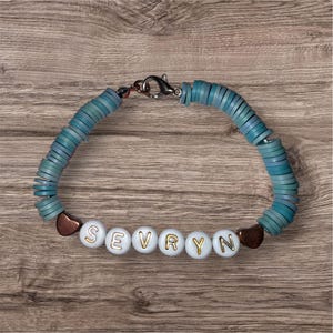 Custom Name Heishi Clay Bead Bracelet