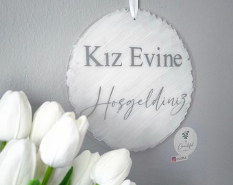 Door sign Girls are celebrating their wedding