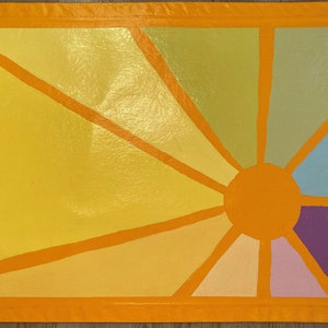 Sunburst Handpainted Canvas Floor Cloth