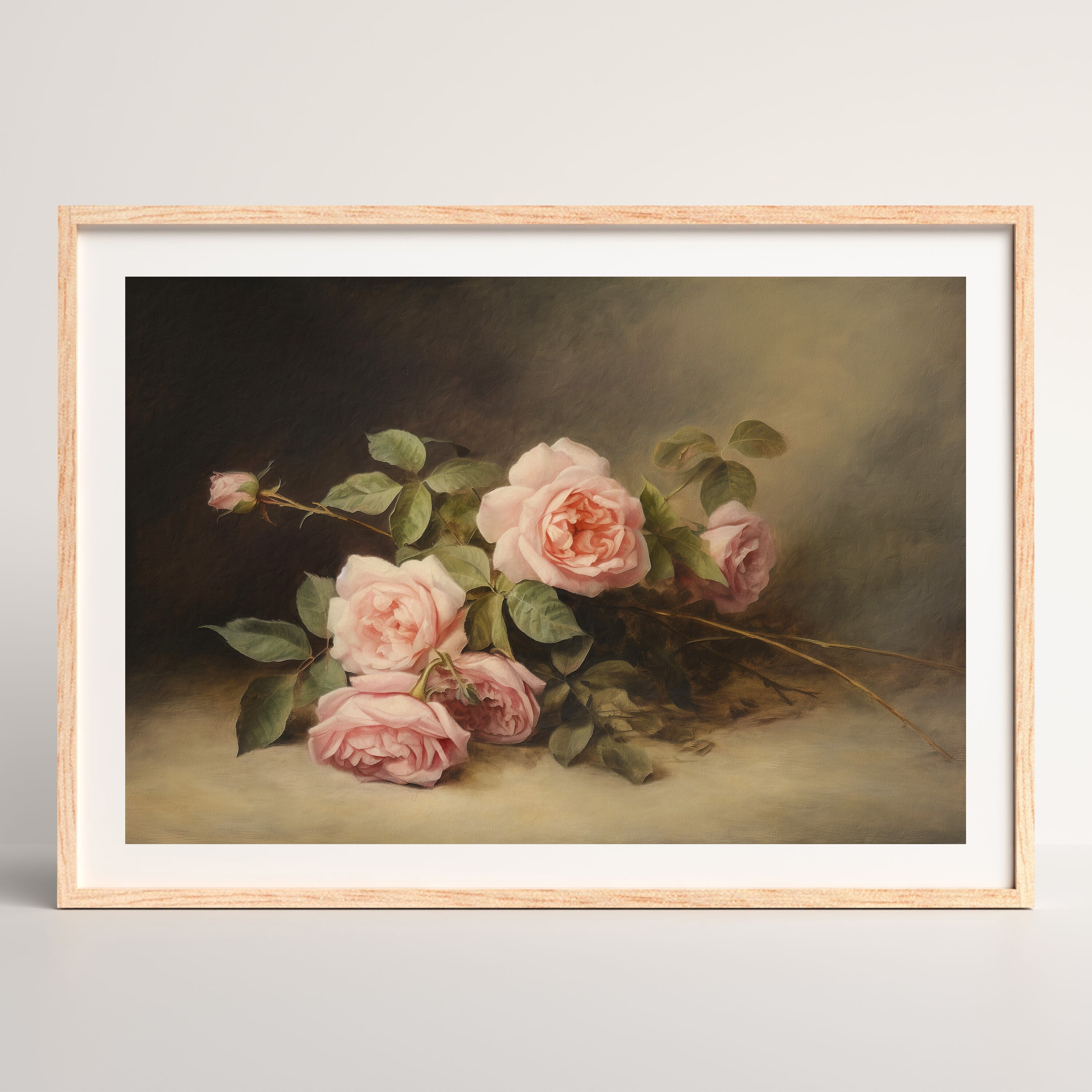 Rustic Rose Wall Art Print: Vintage Floral Still Life - Etsy