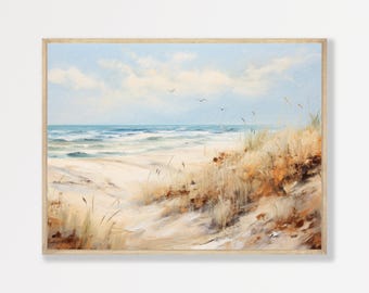 Retro Seascape Art Print - Vintage Coastal Wall Decor