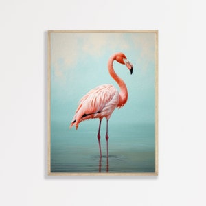Flamingo Wall Art Print - Soft Pastel Girls Room Decor