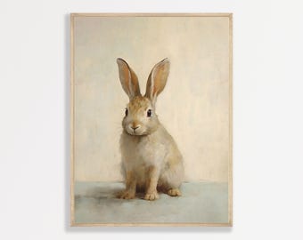 Vintage Rabbit Print: Retro Nursery Wall Decor for Boys Room