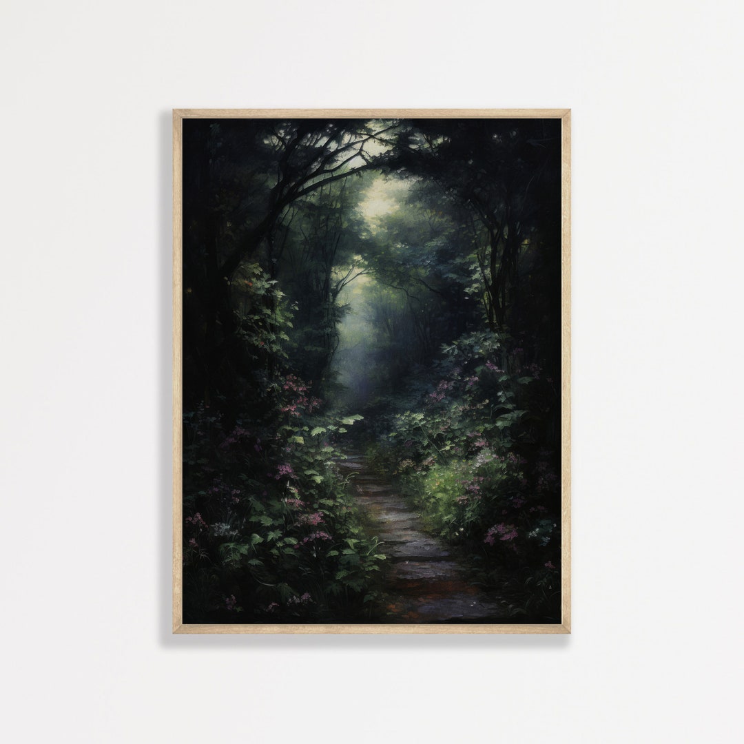 Vintage Forest Wall Art: Moody Landscape - Cottagecore Nature Print - Etsy