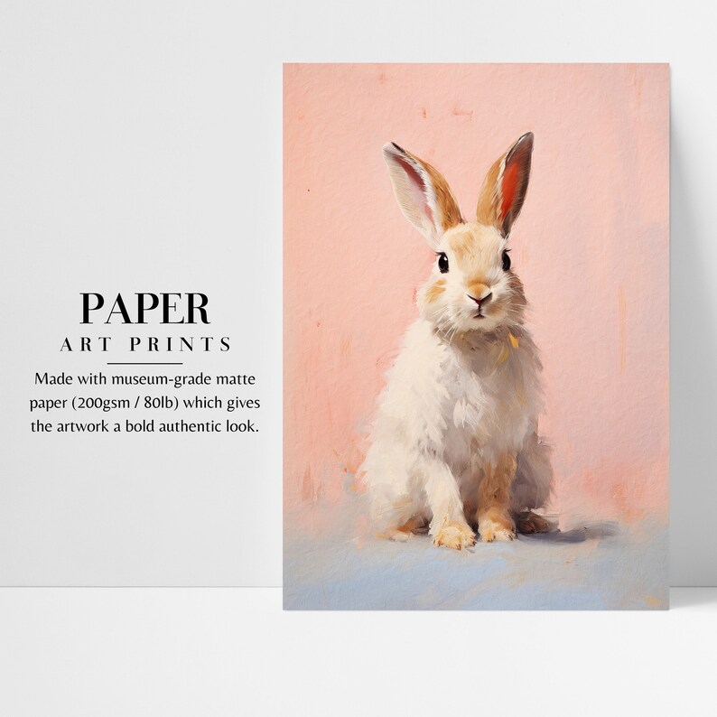 a card with a picture of a rabbit on it