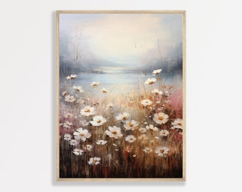 Wildflower Wall Art Print: Moody Vintage Floral