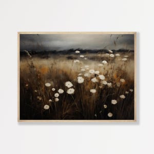 Wildflower Wall Art Print: Moody Dark Academia - Cottagecore Style