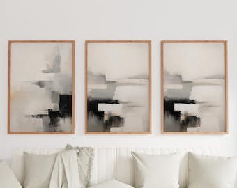 Set of 3 Modern Prints: Retro Abstract Art - Minimalist Home Decor