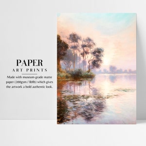 Lakeshore Wall Art: Retro Vintage Lake Landscape Print image 4