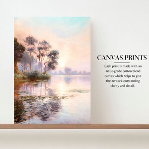 Lakeshore Wall Art: Retro Vintage Lake Landscape Print image 5