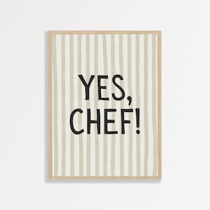 Yes Chef Print | Sage Green Kitchen Wall Art | Trendy Apartment Dorm Home Decor | #1211