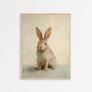 Vintage Rabbit Print: Retro Nursery Wall Decor for Boys Room