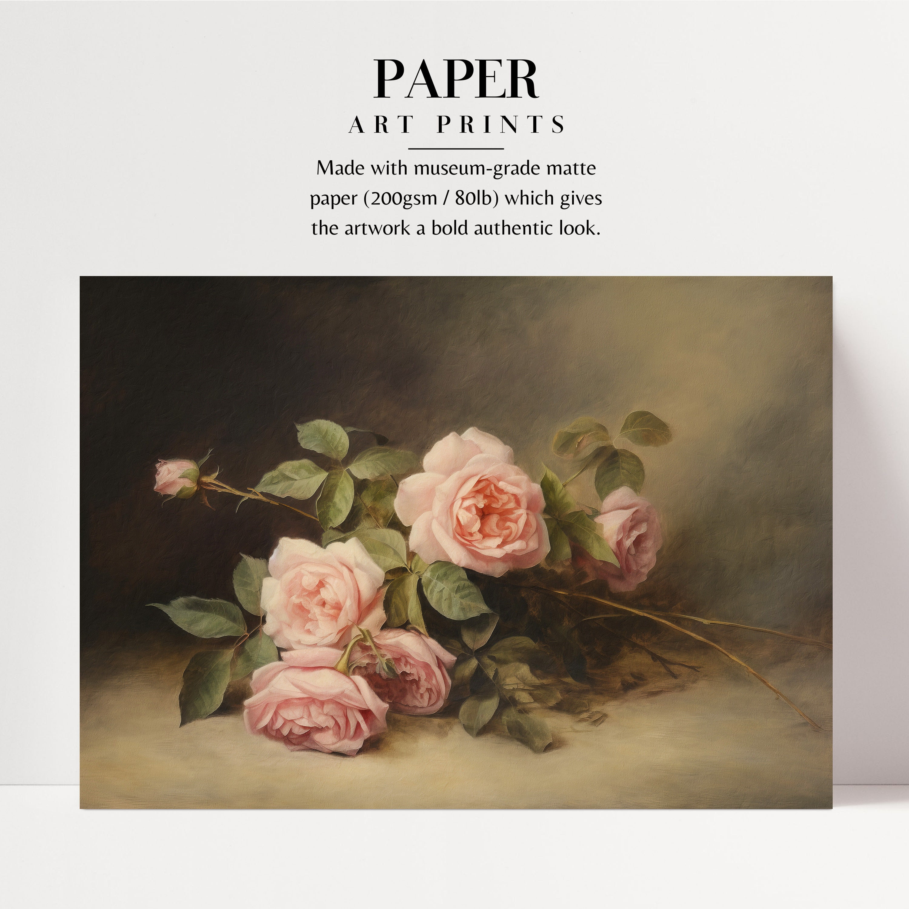 Rustic Rose Wall Art Print: Vintage Floral Still Life - Etsy