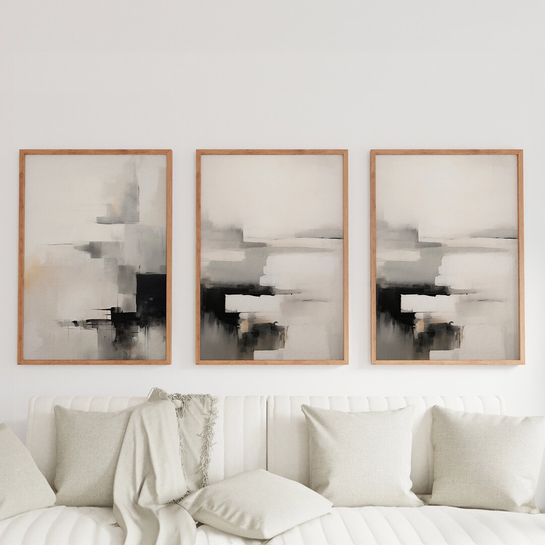 Set of 3 Modern Prints: Retro Abstract Art - Minimalist Home Decor - Etsy