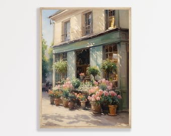 Plant Shop Print | Rustic European Botanical Wall Art | Retro Aesthetic Girly Decor | P #089