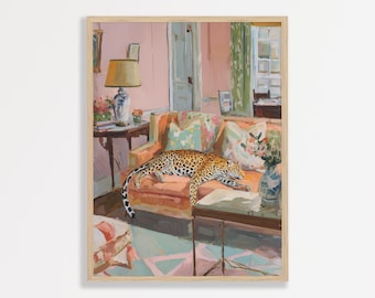 Retro Leopard Print Wall Art - Trendy Maximalist Apartment Decor