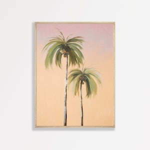 Retro Palm Tree Wall Art - Minimalist Beachy Coastal Decor