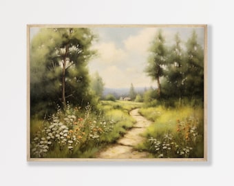 English Countryside Painting - Vintage Rustic Wall Art
