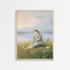 Frog Wall Art Print: Trendy Pastel Colors - Kids Room Decor