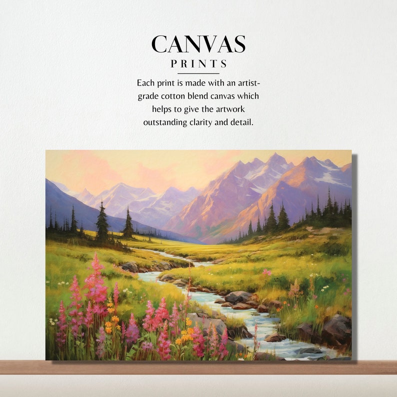 Sunset Mountain Landscape Print - Vintage Nature Wall Art - Etsy