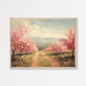 Cherry Blossom Road Painting - Etsy