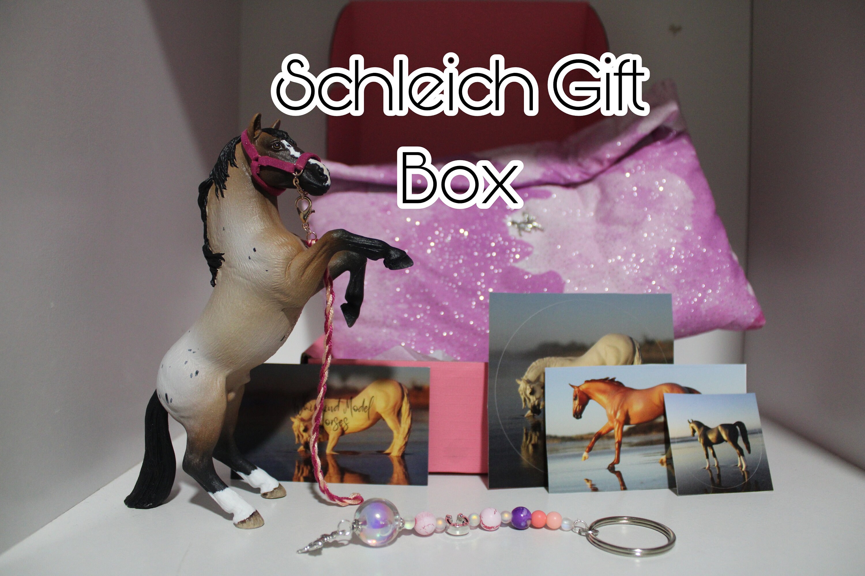 Gift Box Custom Schleich Varnish Bay Roan Mustang Stallion