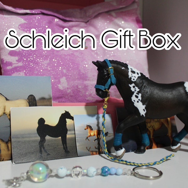 Geschenkbox - Custom Schleich Hannoveraner Stute Dunkelbrauner Tobiano