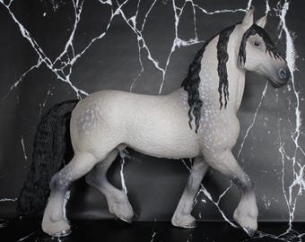 Custom Schleich Friesian Stallion - Dappled Grey