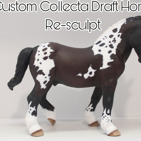 Custom Collecta Draft Horse Stallion - Lobo Dun Pintaloosa