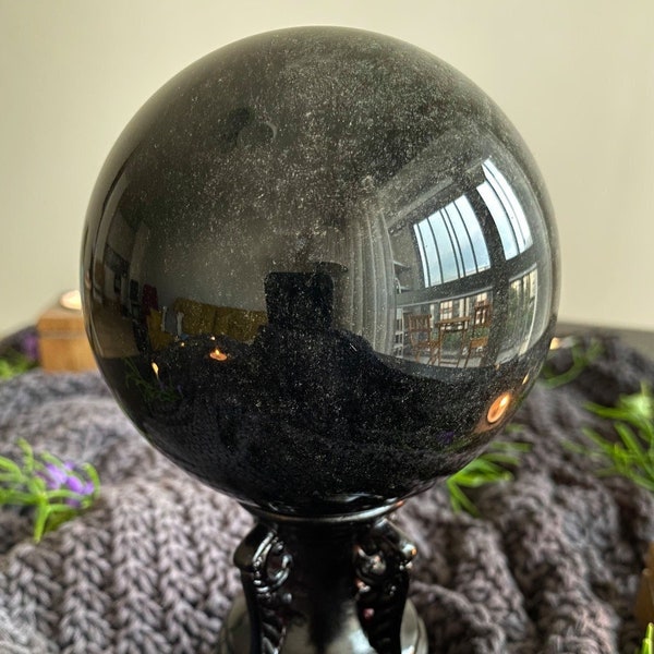 Obsidian Sphere - Etsy