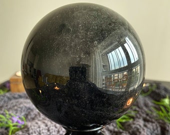 Natural Obsidian Sphere Obsidian Ball Crystal Sphere 100mm 80mm 60mm Healing Crystal