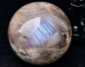 Natural Blue Moonstone Crystal Sphere Geode Ball 6cm 8cm Home Decor Healing Crystals For git