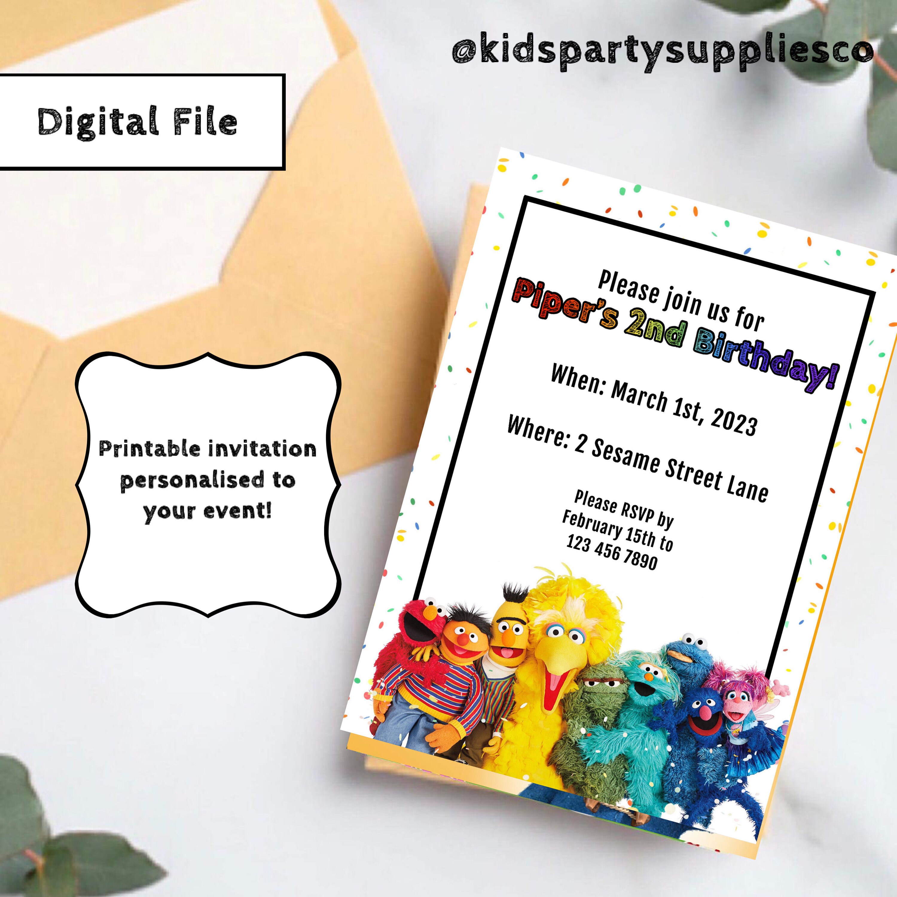 Unique Sesame Street Invitations