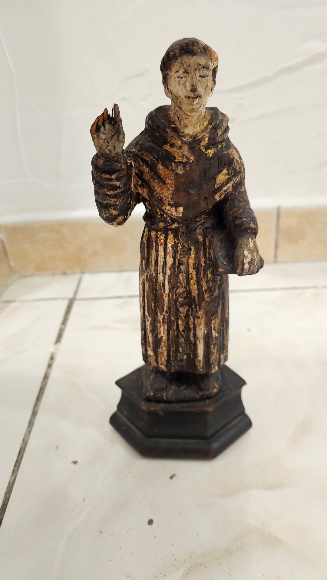 Ancient Religious Statue of Monk in 18th Century Golden Etsy