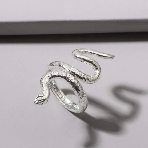 Silver Snake Adjustable Statement Ring