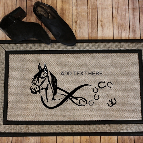 Horse Style Customized Doormat-Style #1, Custom Horse Mat, Horse Welcome Mat, Horse Lovers Gift, Custom Horse Gift, Horse Decor