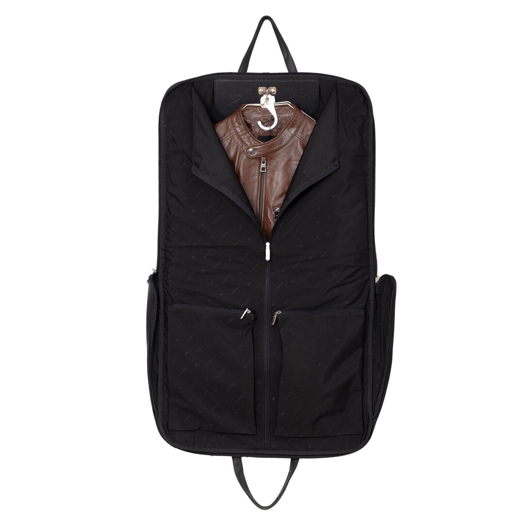 Black Leather Dress Bag Suit Bag Dresser Bag Travel Bag Etsy