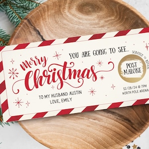 Buono di Natale per concerto o evento, regalo personalizzato, gratta e vinci a sorpresa, regalo di Natale per lui o per lei, spettacolo dal vivo, biglietto sportivo