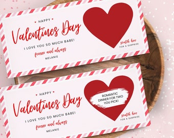 Surprise Valentines Day Gift Voucher, Personalized Gift, Scratch Off,  Unique Valentines Gift for Husband, Boyfriend, Wife, Girlfriend